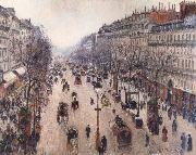 Camille Pissarro, Boulevard Montmartre,morning cloudy weather